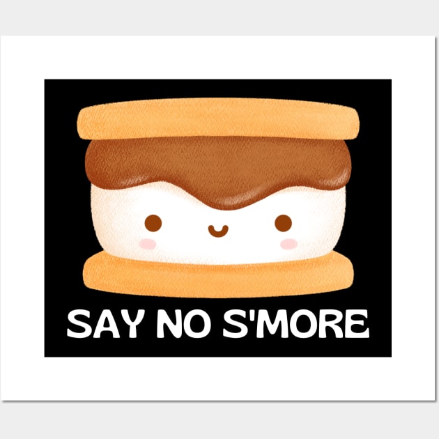 Say No S'more | Cute Smore Pun Wall Art by Allthingspunny